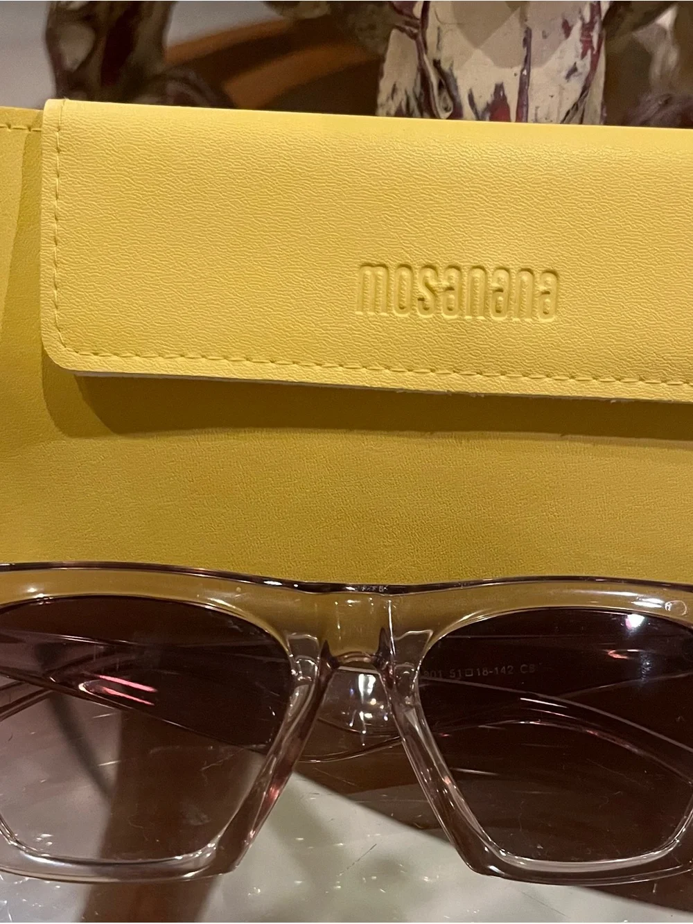 Women's Clear Frame Sunglasses with Brown Lenses